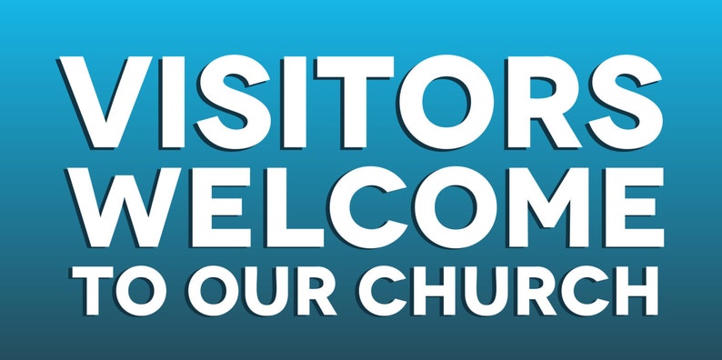 Blue Visitors Welcome To Our Church Banner | Etsy