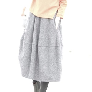 Italy quality wool, warm skirt in A shape, boiled wool happy fitting soft windproof with double belt the popular gift