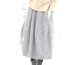 Italy quality wool, warm skirt in A shape, boiled wool happy fitting soft windproof with double belt the popular gift