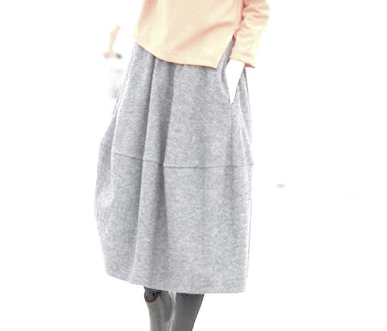 Italy quality wool, warm skirt in A shape, boiled wool happy fitting soft windproof with double belt the popular gift image 1