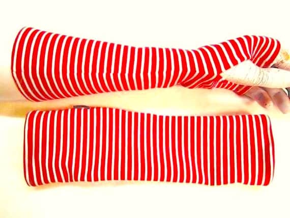 warme gestreifte Handschuhe, weiche maritime Armstulpen, stabil Qualität gestreift schön behaglich, geborgen, zufrieden, gewärmt, angenehm