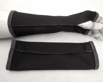 Zachte armwarmers, handschoenen met 2 zijden om te dragen het populaire geschenk, zwart grijs Ideaal voor jurken of over een dunne trui