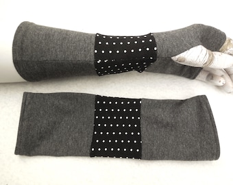 soft warm pollock points gloves arm warmers Ideal for short-sleeved dresses, for Pull on or over a thin sweater, dots, the popular gift
