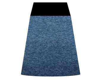 Warm, soft stretch skirt in A shape made of fine knitted fabric fits perfectly to the body shape  and falls particularly beautifully, gift