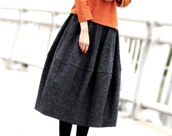 Italy quality wool, warm skirt in A shape, boiled wool happy fitting soft windproof with double belt the popular gift, windproof
