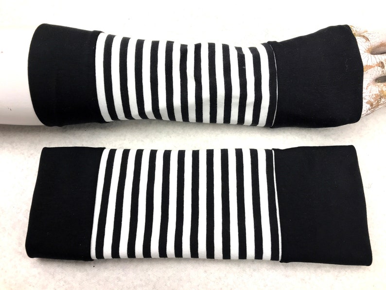 warm 4 Seasons soft, turn over, arm warmers, maritime stripes, gloves, 4 carrying variants, the popular gift Cuddly, warm and soft to wear image 6