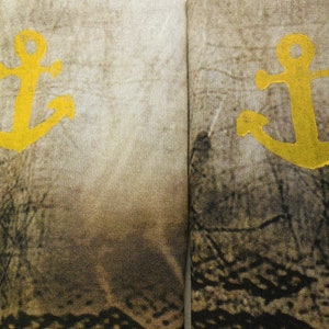 Anchor print 4 seasons, arm warmers, double face wrist gloves Ideal to dresses or over a thin sweater image 2