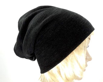 4 saisons bonnet, beanie 2-face Bonnet souple et réversible en forme de bonnet de fine, tricot doux avec bord roulé sans couture cadeau