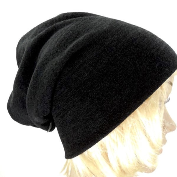 4 saisons bonnet, beanie 2-face Bonnet souple et réversible en forme de bonnet de fine, tricot doux avec bord roulé sans couture cadeau