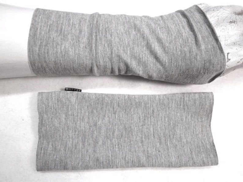 Grey jogging, arm warmers, warm wrists, pulse warmer, soft, durable, quality cotton, gants The popular gift to dresses or over a sweater image 1