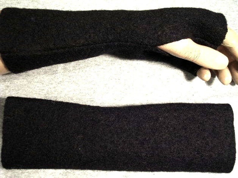 warm, wool gloves, arm warmers long live soft Tyrolean cooked wool, very expensive fabric These chic arm warmers are open gloves image 1