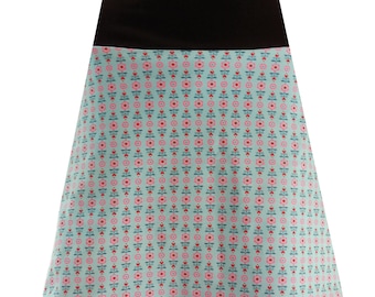 Gedessineerde rok in A-vorm met dubbel juk zachte Oeko Tex 100 katoen, heerlijk door het rekbare juk met comfortabele binnenzijde geschenk