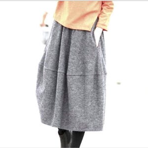 Italy quality wool, warm skirt in A shape, boiled wool happy fitting soft windproof with double belt the popular gift, last offer