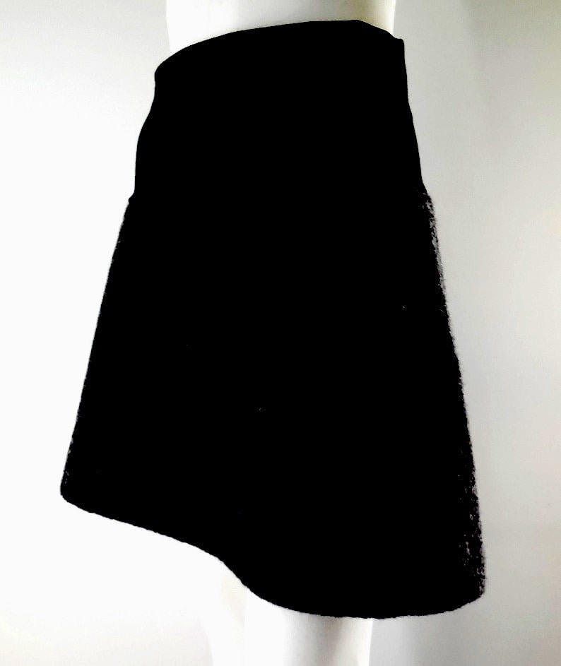 Anthrazit Schwarz Wollwalk Hüftrock A Form wertvoller italienischer Schurwolle warm passfreudig winddicht mit doppelter Passe das Geschenk Schwarz