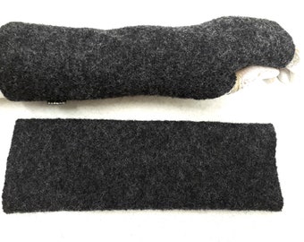 These chic arm warmers are open gloves Tyrolean cooked wool  "very expensive fabric" Warm, soft, durable, indestructible almost