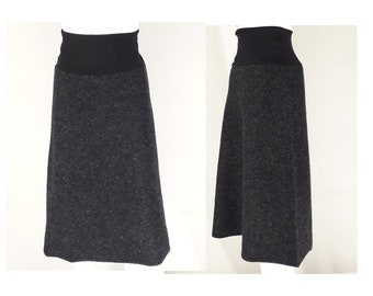 Anthracite Wool Wool Waist Skirt A Shape Valuable Italian Virgin Wool Warm Fit Windproof Quality Yoke Popular Gift