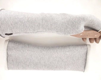 gants de sommeil en coton pur, gris clair, pour le jogging et le sommeil, coupe ajustée, légèrement ajustée et extensible
