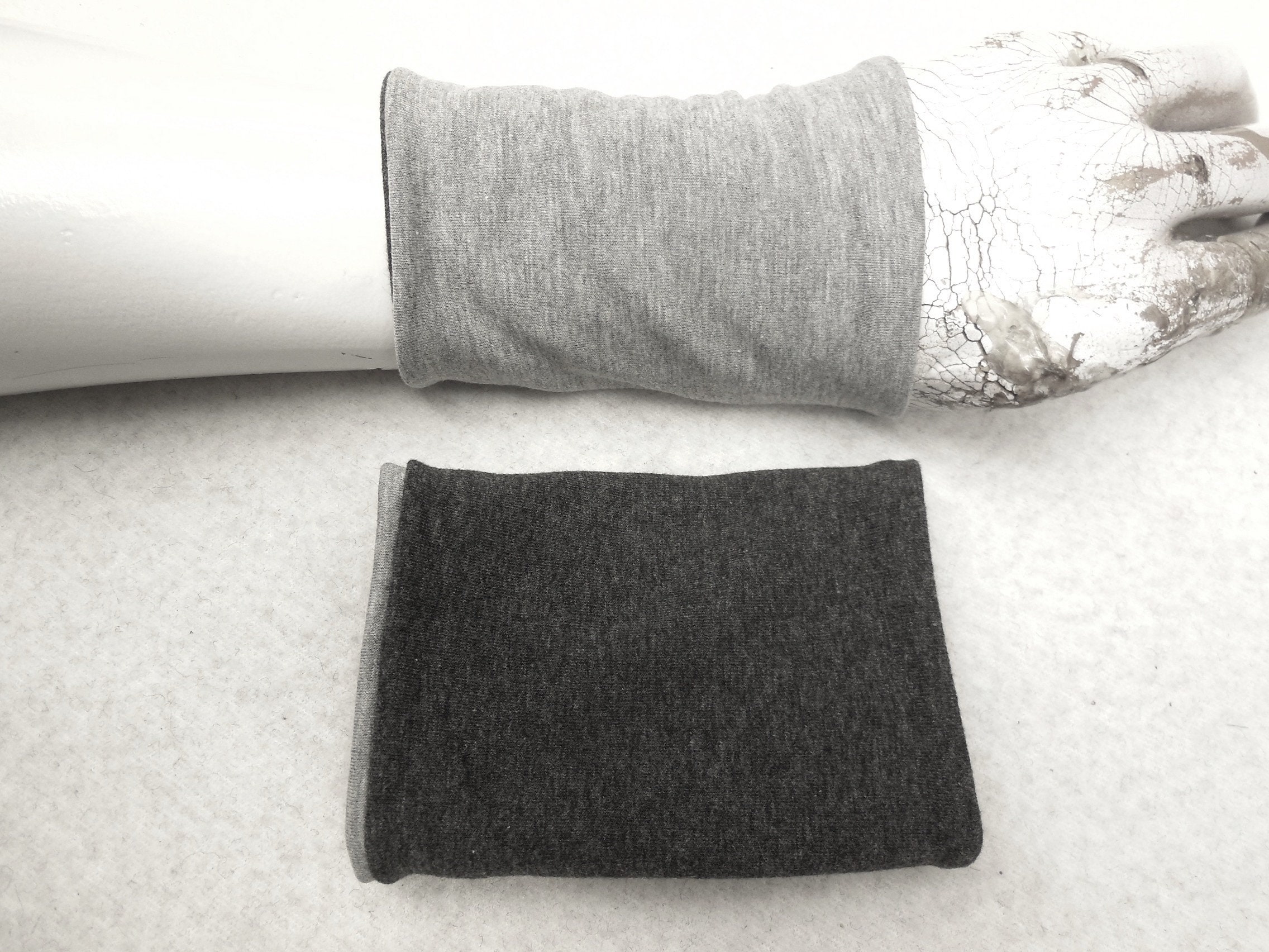 4 Seasons, Arm Warmers, Double Face, Grey Black to Dresses or Over