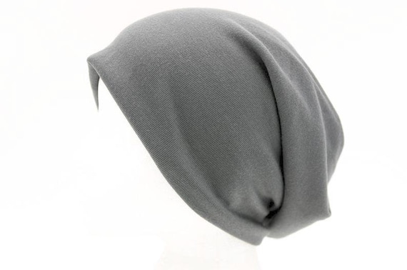 Cap for seasons grey BIO cotton, easy to turn over, slouchy beanie cap,  double laid without border, sun, wind, rain snow handy out, gift