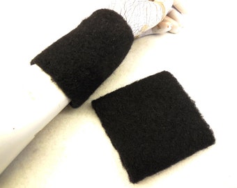 Wool, gloves, softly, arm warmers, wrist warmers, soft cooked wool, arm warmers, Warm and comfortable to wear, expensive fabric, black gift