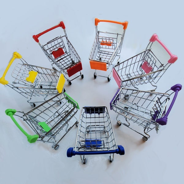 Miniature GROCERY CARTS for sorting trinkets and play.