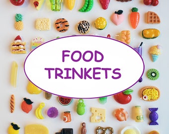 FOOD TRINKETS, 25 to 50 food items, miniature food, food toys, Dinky Doodads