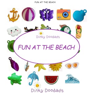 FUN at the BEACH trinkets for I Spy, I Spy bags, sensory bins, educational games, teaching, crafts.  Trinkets as shown.