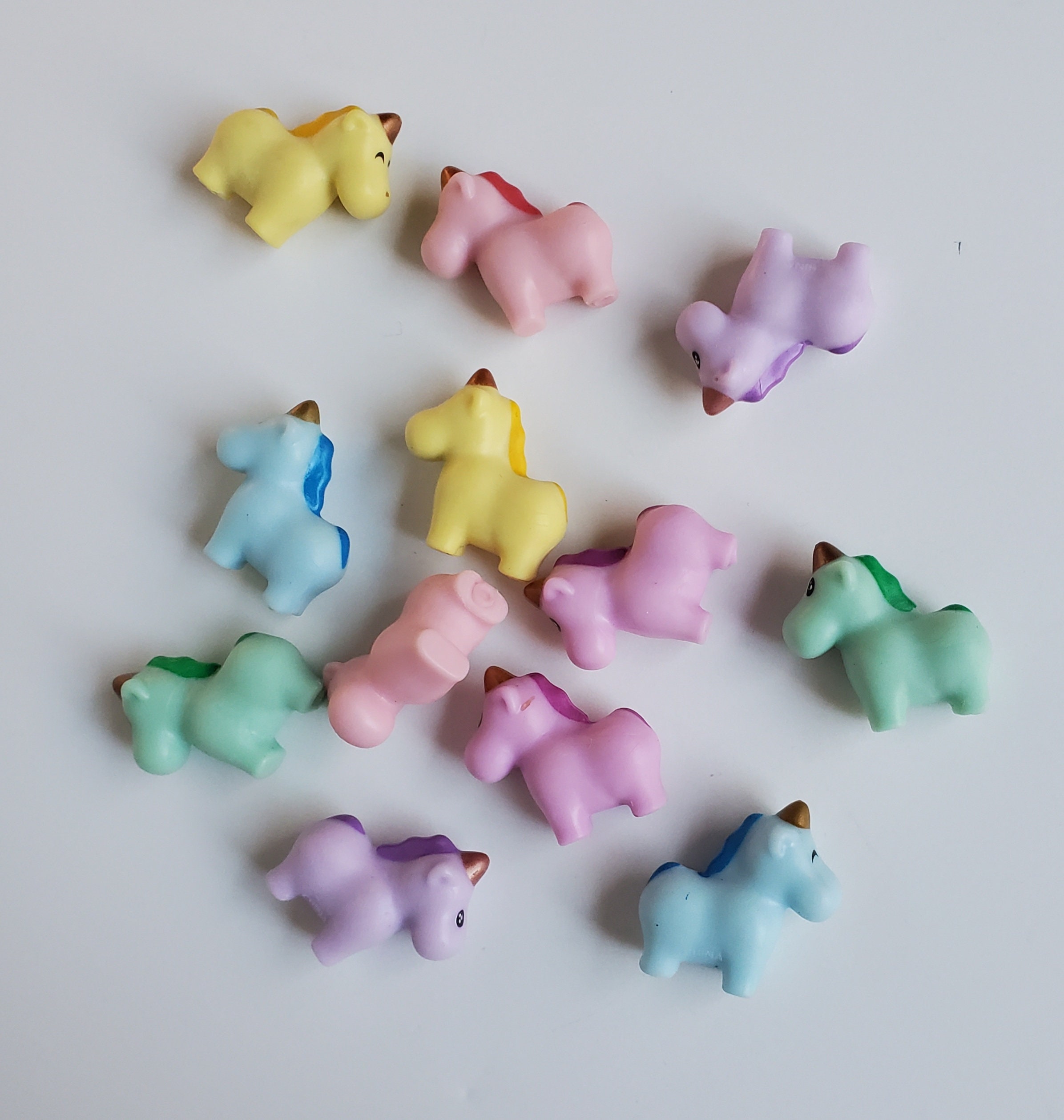 Unicorn Plastic Small Toy Set Of Eight Toy Unicorns By Little Lulubel