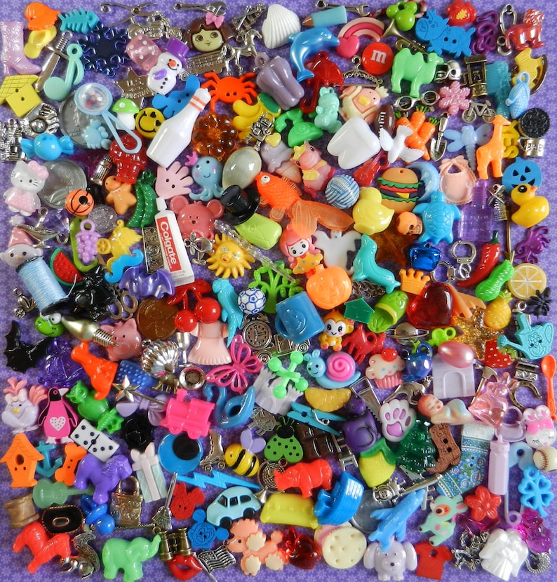 I SPY TRINKETS 100 Trinkets for I Spy Bags and Bottles-sensory bins-teaching-tiny toys No Duplicates image 5