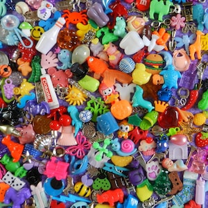 I SPY TRINKETS 100 Trinkets for I Spy Bags and Bottles-sensory bins-teaching-tiny toys No Duplicates image 2