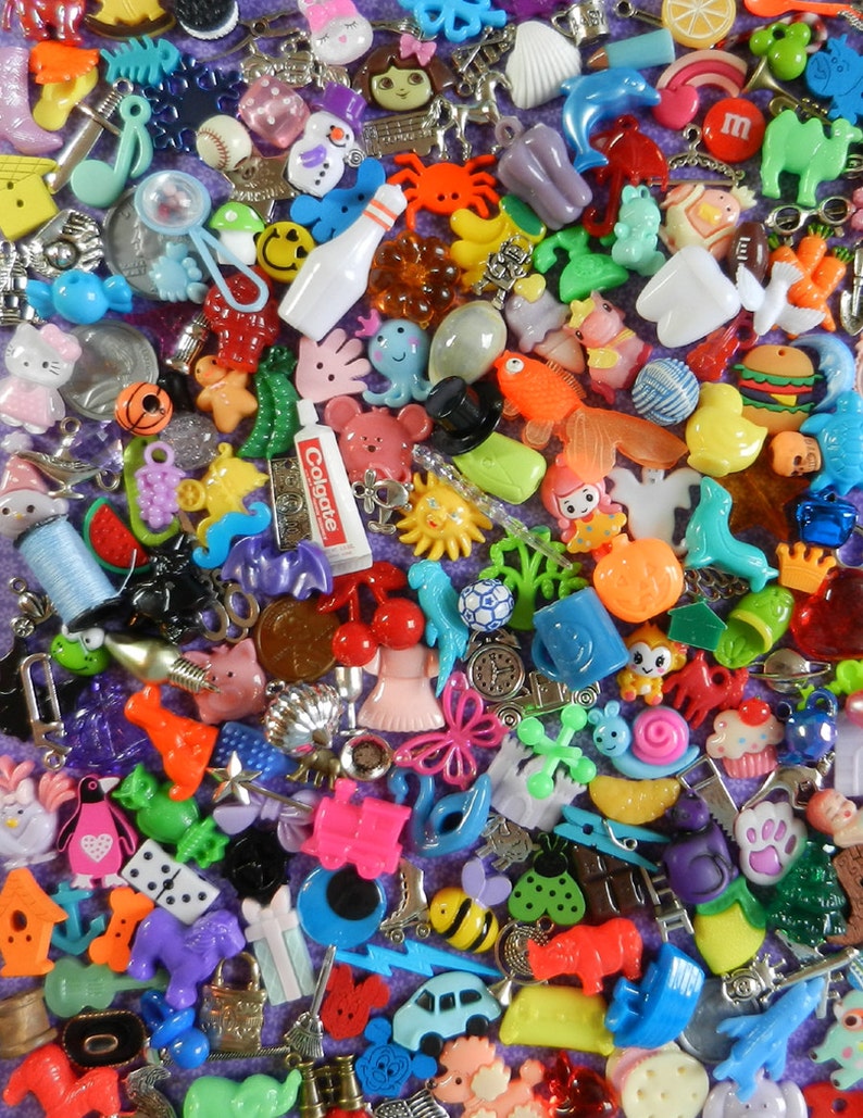 I SPY TRINKETS 100 Trinkets for I Spy Bags and Bottles-sensory bins-teaching-tiny toys No Duplicates image 4