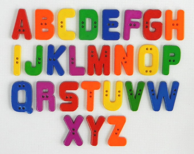 26 ABC Buttons Alphabet Buttons Letters 25mm Letters for - Etsy
