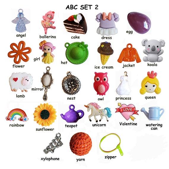 ABC TRINKETS - Boy, Girl, or Mix - for I Spy Bags, Sensory Bins