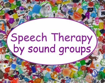 Speech Therapy sets by SOUND GROUPS. Articulation, Phonology, Montessori, Dinky Doodads, speech therapy