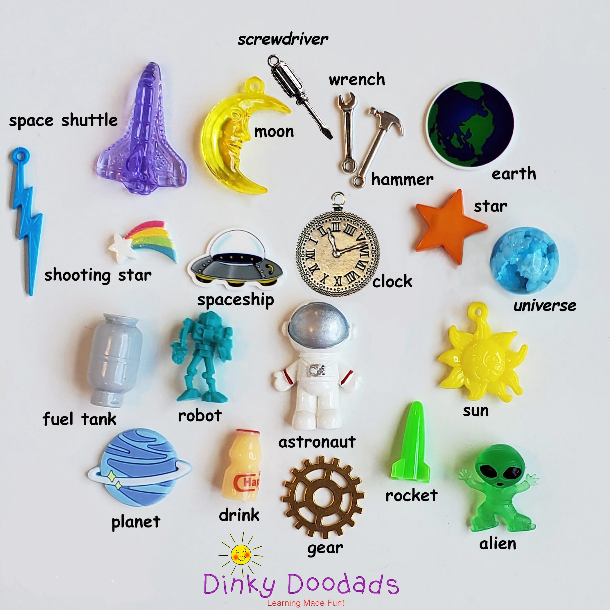 OUTER SPACE Trinkets for I Spy, I Spy Bags, Sensory Bins