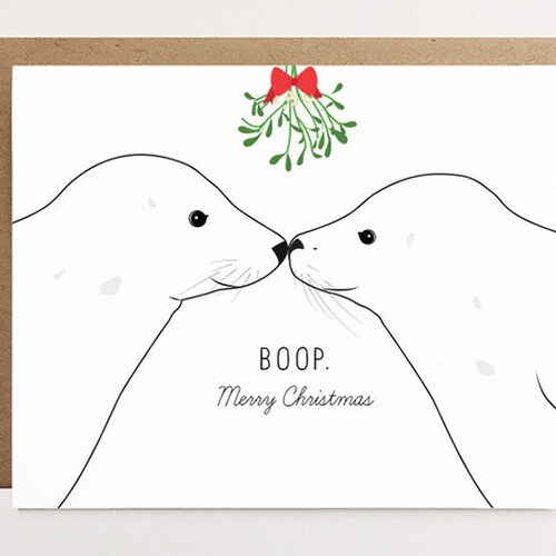 Seal Christmas Card Cute Seal Holiday Card for Boyfriend Etsy