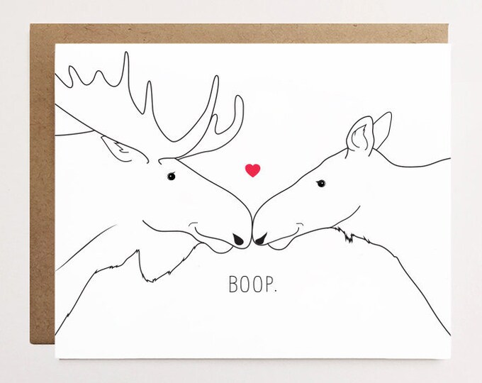 Moose Card, Moose Anniversary Card, Cute Anniversary Card, Moose Love ...