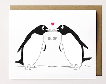 Penguin Card Etsy