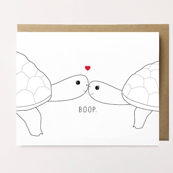 Turtle card, Turtle anniversary card, Cute anniversary card, Turtle birthday card for husband, Tortoise Valentine's day card for boyfriend