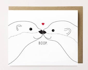 Otter Card, Cute Valentine's day card, Otter anniversary card, Otter birthday card, Animal love card for boyfriend, Wife anniversary card