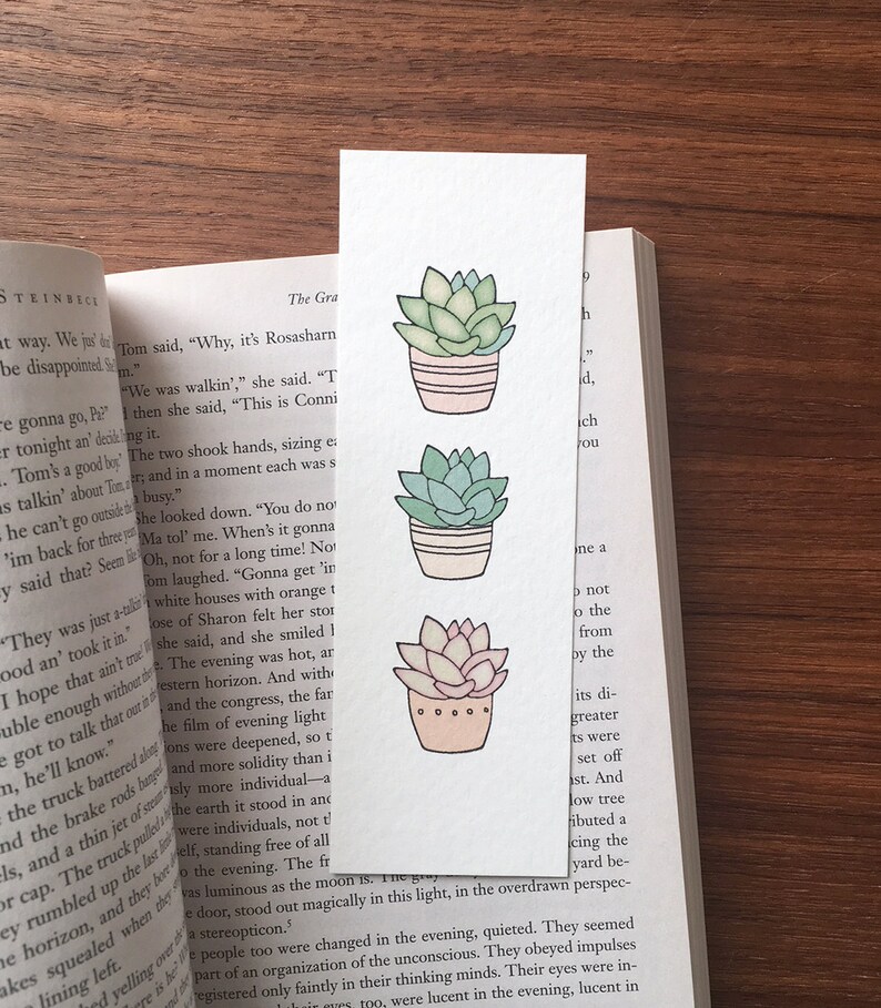 Succulent bookmark Cute plant bookmark Cute mother's day Etsy