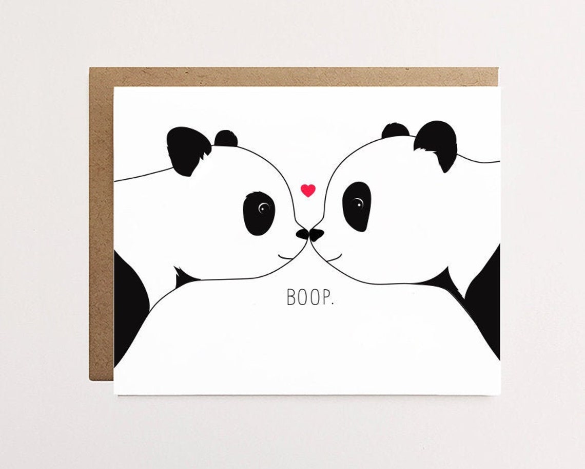 Panda card Panda anniversary card Cute anniversary card Etsy