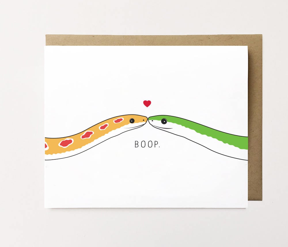 Snake Card Snake Anniversary Card for Girlfriend Cute Snake - Etsy