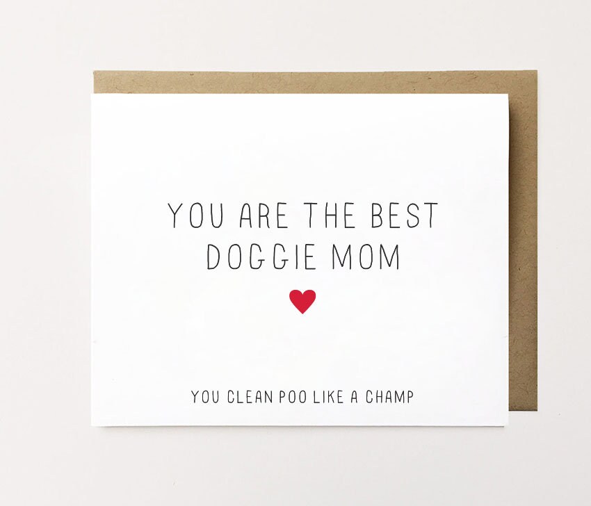 Cute Dog Mom Card Dog Mother's Day Card Funny Doggie Mom Etsy