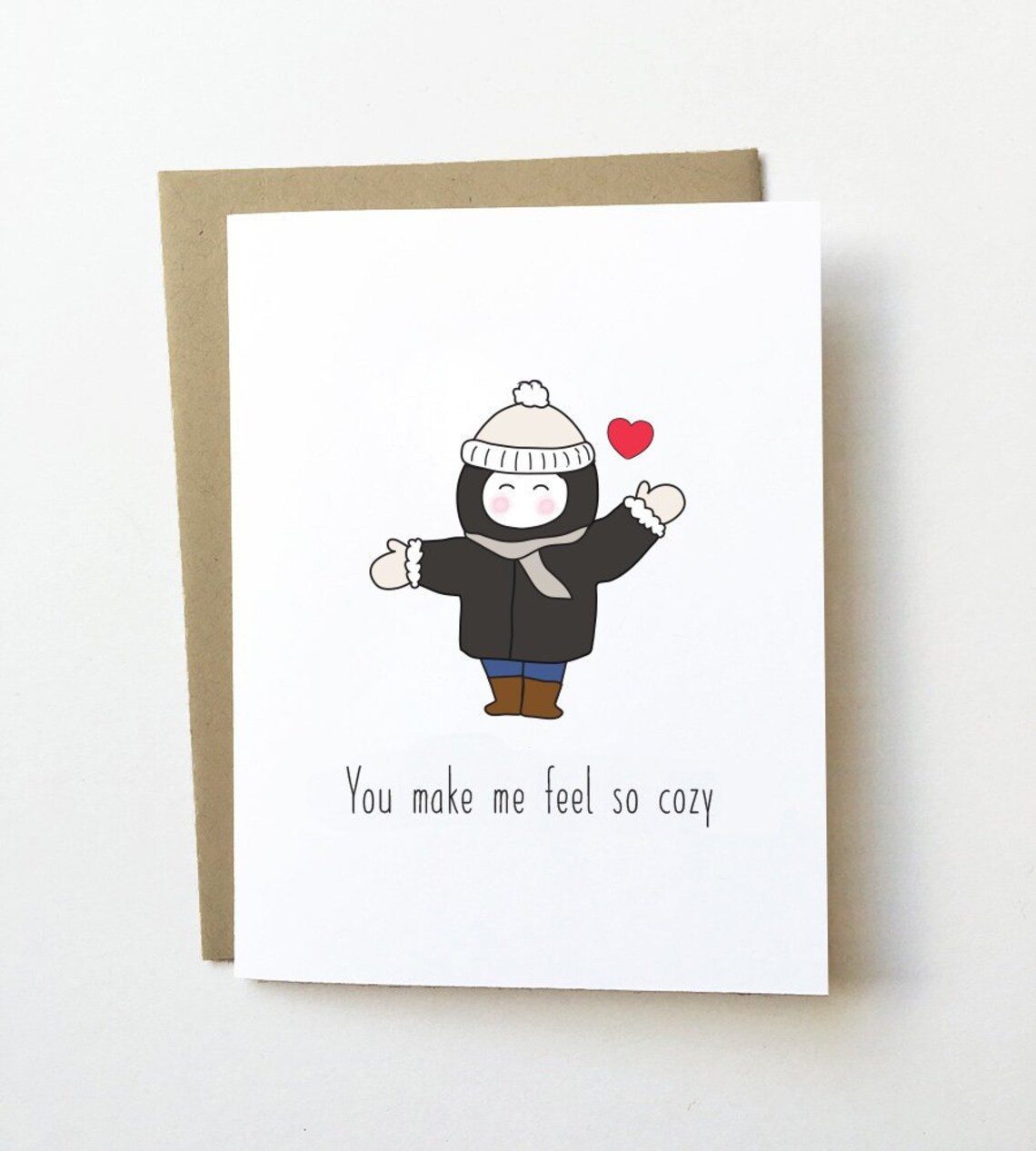 Cute love card Boyfriend Valentine's day card Winter Etsy