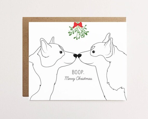 Corgi Christmas Card Cute Holiday Card For Girlfriend Etsy