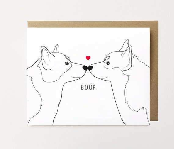 Corgi Card, Corgi Anniversary Card, Dog love card, Valentine’s day card ...