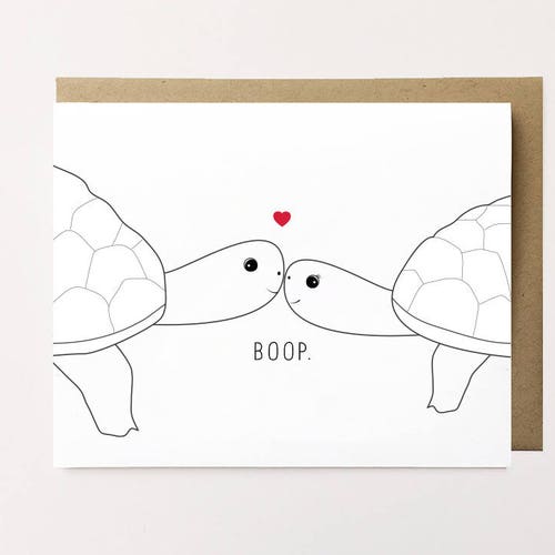Turtle card, Turtle anniversary card, Cute anniversary card, Turtle birthday card for husband, Tortoise Valentine's day card for boyfriend