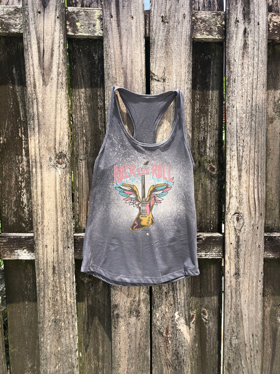Rock And Roll Bleached Sublimation Tank Top Il_570xn