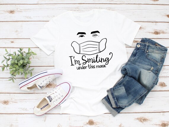 I’m Smiling Under My Mask Woman's Tee Il_570xn